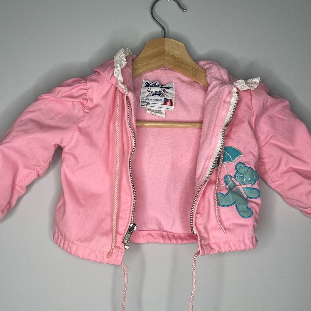 Girls vintage pastel pink‎ jacket Weather tamer 18 months